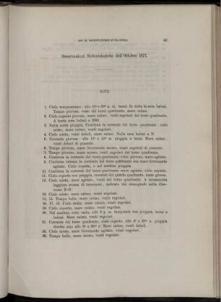 Osservazioni Meteorologiche dell' Ottobre 1877.