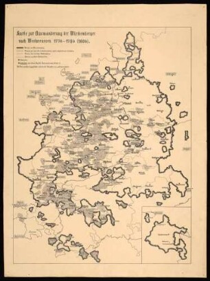 "Karte zur Auswanderung der Württemberger nach Westpreussen 1776-1786 (1806)"