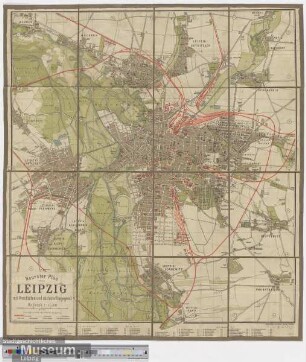 Neuester Plan von Leipzig mit Vorstädten und nächster Umgegend