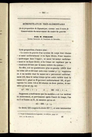 Démonstration très - elémentaire.