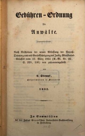 Gebühren-Ordnung für Anwälte