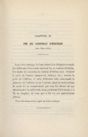 Chapitre III. Fin du contrat d'édition