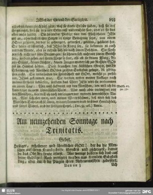 Am neunzehenden Sonntage nach Trinitatis