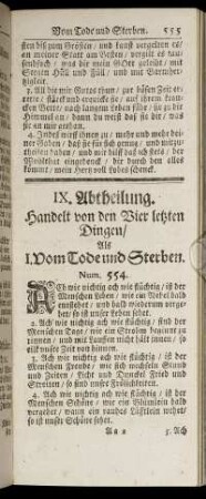 IX. Abtheilung. Handelt von den Vier letzten Dingen/