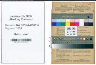 Entnazifizierung Josef Mainz , geb. 31.05.1898 (Kaufmaennischer Angestellter)