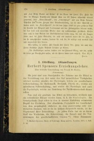 Herbert Spencers Erziehungslehre : eine kritische Untersuchung ; (Fortsetzung)
