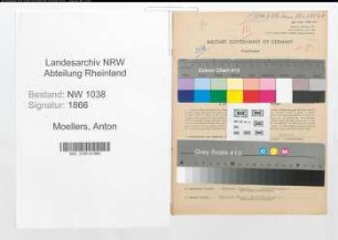 Entnazifizierung Anton Moellers , geb. 12.11.1896 (Lebensmittelgrosshaendler)