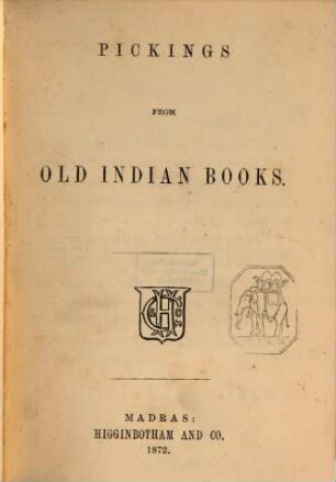 Pickings from old Indian books