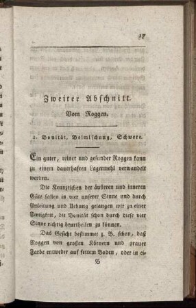 Zweiter Abschnitt. Vom Roggen.