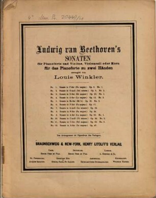 Ludwig van Beethoven's Tonschöpfungen : (Symphonien, Duos, Trios, Quartetten, Quintetten, Septetten etc. etc.), 31. op. 30,2.: Sonate Nr. 7 ; c-Moll