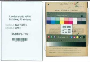 Entnazifizierung Fritz Stursberg , geb. 11.07.1888 (Gesellschafter)