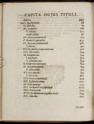 Capita Hujus Tituli.