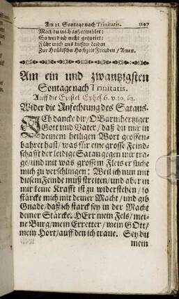 Am ein und zwantzigsten Sontage nach Trinitatis.