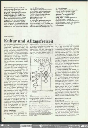 Kultur und Alltagsfreizeit : Kulturhäuser