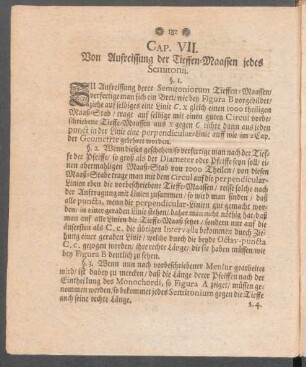 Cap. VII. Von Aufreissung der Tieffen-Maassen jedes Semitonii