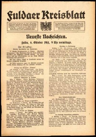 Ausgabe vom Dienstag, den 06. Oktober 1914.