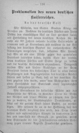 Proklamation des neuen deutschen Kaiserreiches