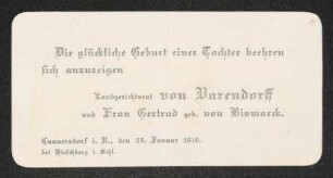 Brief von Gertrud Varendorff und Otto Heinrich Eberhard von Varendorff an Gerhart Hauptmann