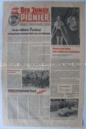 Sonderausgabe der Wochenzeitung des FDJ-Zentralrates für die Jungen Pioniere zum Pioniertreffen in Dresden