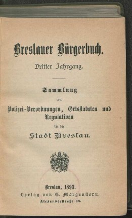 3.1893: Breslauer Bürgerbuch