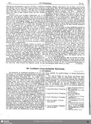 Die Augsburger Uhrmacherfamilie Buschmann