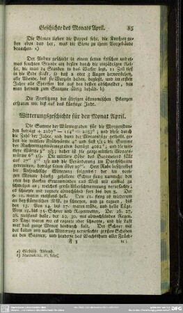 Witterungsgeschichte für den Monat April