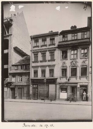 Wohnhäuser Roßstraße 16-18, Berlin-Mitte: Ansicht (aus: Julius Kohte, Alt-Berlin, Bauwerke in Berlin und Charlottenburg, aufgenommen 1907-1914)