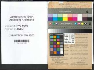 Entnazifizierung Heinrich Hausmann , geb. 02.01.1901 (Prokurist)