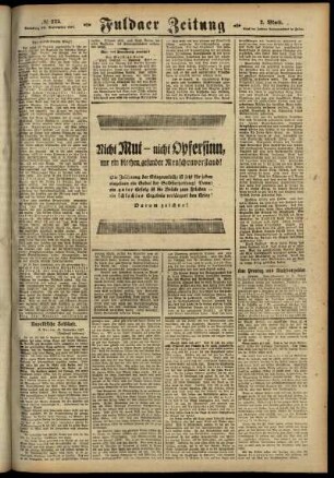 Zweite Ausgabe vom Samstag, den 29. September 1917.