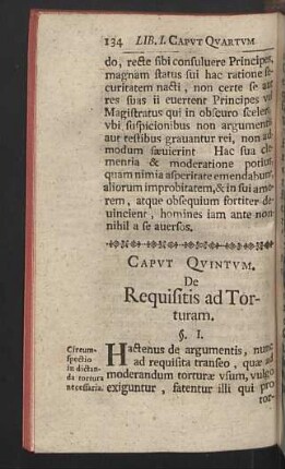 Caput quintum. De Requisitis ad Torturam.