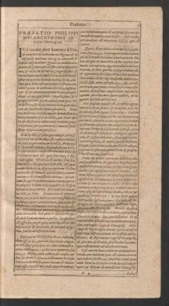 Praefatio Philippi Melanchthonis In Locos Theologicos.