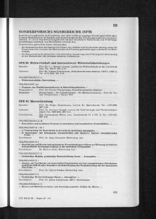 SFB 86: Weltwirtschaft und Internationale Wirtschaftsbeziehungen