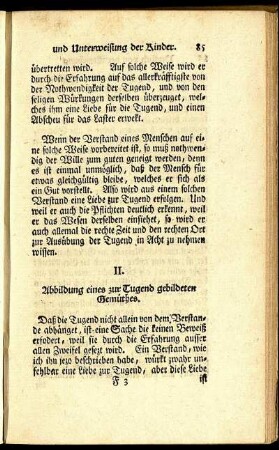 II. Abbildung eines zur Tugend gebildeten Gemüthes.