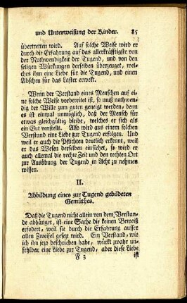 II. Abbildung eines zur Tugend gebildeten Gemüthes.