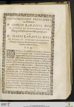 Illustrissimis Principbus ac Dominis