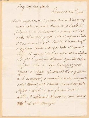 Mazza, Angelo (1741-1817) Autographen: Brief von Angelo Mazza an Vincenzo Monti - BSB Autogr. Mazza, Angelo