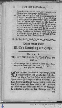 III. Von Verlassung des Holzes.