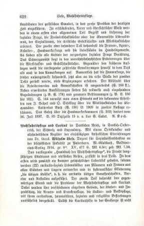 622-623 [Rezension] Liese, Wilhelm, Wohlfahrtspflege und Caritas im Deutschen Reich, in Deutsch-Oesterreich, der Schweiz und Luxemburg