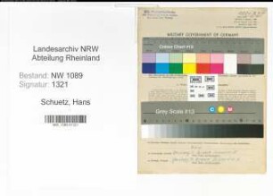 Entnazifizierung Hans Schuetz , geb. 02.08.1895 ()