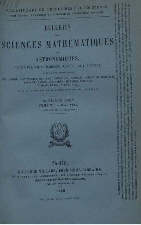 Tome VI. - Mai 1882.