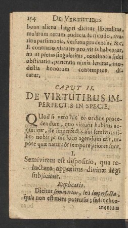 Caput II. De Virtutibus Imperfectis In Specie.