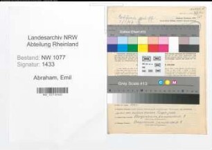 Entnazifizierung Emil Abraham , geb. 24.06.1898 (Polizist)