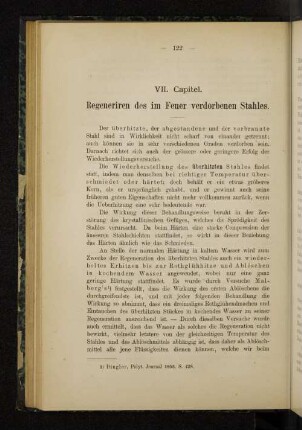 VII. Capitel. Regeneriren des im Feuer verdorbenen Stahles.