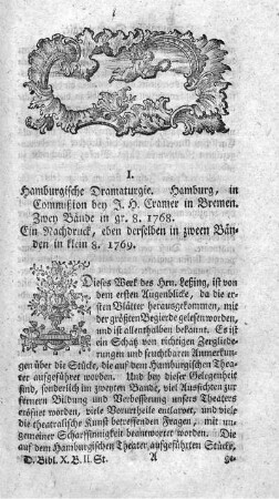 Hamburgische Dramaturgie. T.1.2.