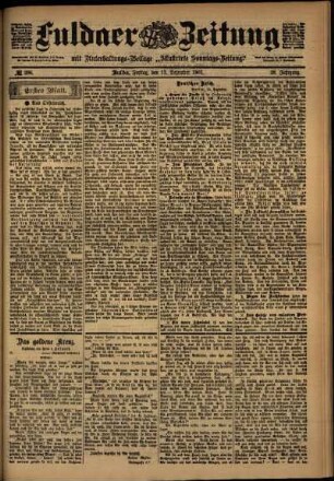Erste Ausgabe vom Freitag, den 13. Dezember 1901.