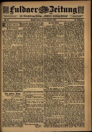 Erste Ausgabe vom Freitag, den 13. Dezember 1901.