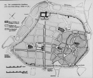 Freiberg (Sachsen), Grundriss des mittelalterlichen Stadtkerns; nach Rauda