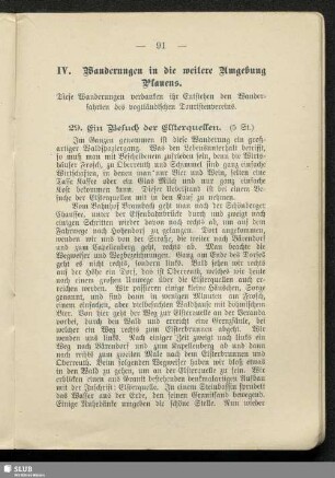 IV. Wanderungen in die weitere Umgebung Plauens