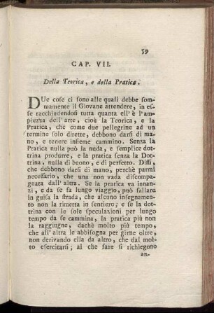 VII. Della Teorica, e della Pratica