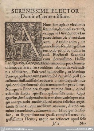 Serenissime Elector, Domine Clementissime.